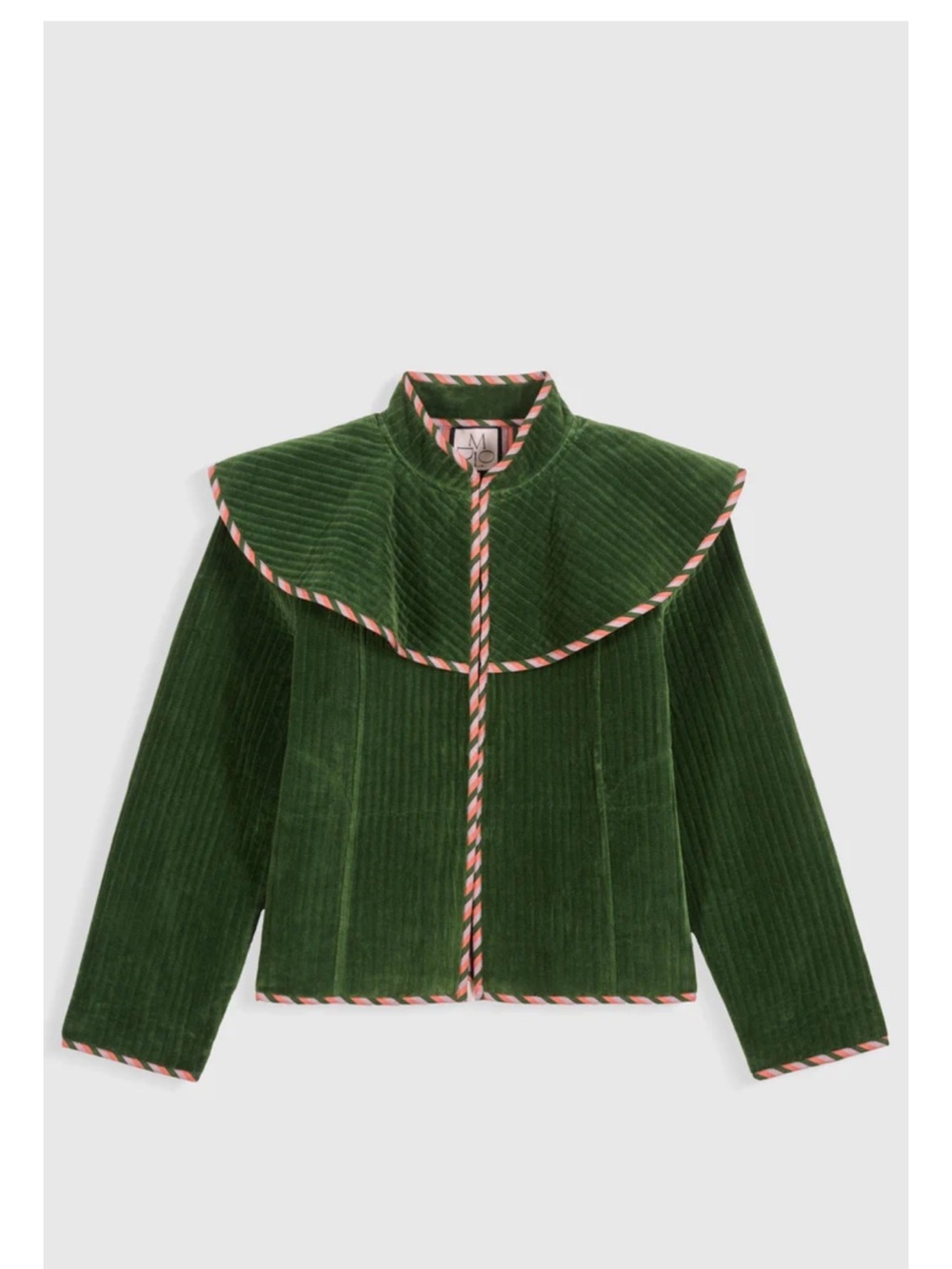 Maria de la Orden Green Corduroy Jacket with Contrast Trim - Women
